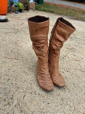 Rieker Women's Cognac Slouch Knee-High Heeled Boots